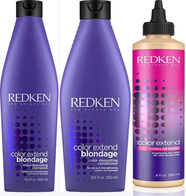 Redken lança Color Extend Blondage, para cabelos loiros Com Shampoo e Condicionador, a linha Color Extend Blondage é formulada com pigmento ultravioleta e tratamento à base de vinagre
